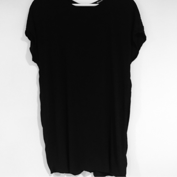 Madewell Crewneck Button Back Easy Dress in Black. Size S - Picture 4 of 7